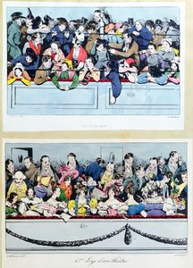 Au théâtre, les dieux et les loges dans le grand cercle, vers 1830 - Fortune Delarue